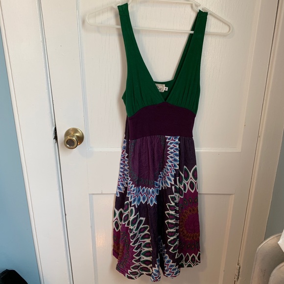 Deep V Flowy Mini Dress - Picture 2 of 6